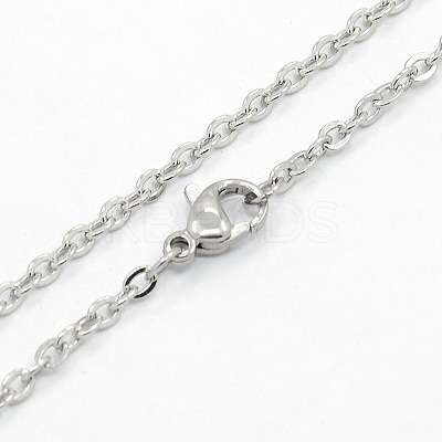 Tarnish Resistant Unisex Casual Style 304 Stainless Steel Cable Chain Necklaces STAS-O037-45P-1