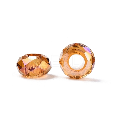 Transparent Glass European Beads GPDL-N005-D14mm-A06-1