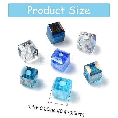 80Pcs 5 Colors Electroplate Glass Beads EGLA-YW0001-78-1