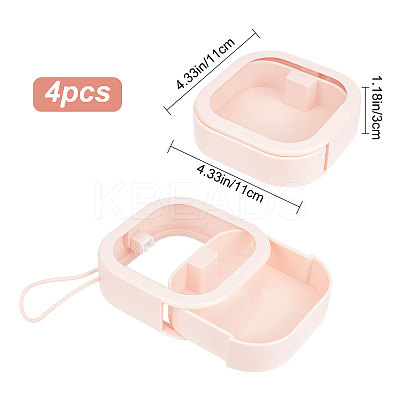 4Pcs 2 Colors Square ABS+TPE Multifunction Pocket-Sized Push Button Storage Box CON-GF0001-11-1