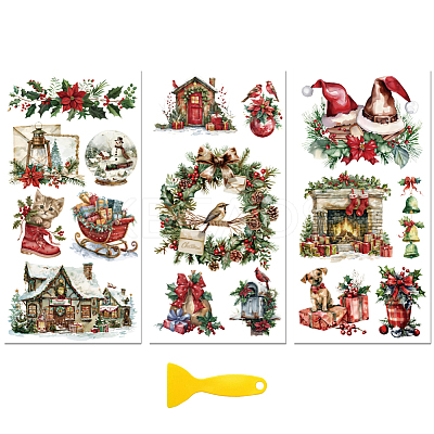 3 Sheets 3 Styles PVC Waterproof Decorative Stickers DIY-WH0404-182-1