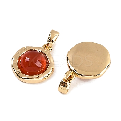 Natural Carnelian(Dyed & Heated) Pendants KK-P283-53G-01-1