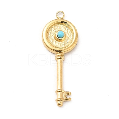 Synthetic Turquoise Pendants STAS-E177-14G-1