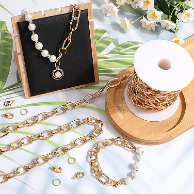 DIY Oxidation Aluminum Cable Chains Necklaces/Bracelets Making Kits DIY-SP0001-87B-G-1
