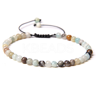 4mm Natural Flower Amazonite Beaded Braided Bracelets SY1950-16-1