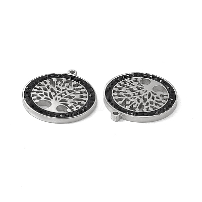201 Stainless Steel Rhinestone Pendants STAS-J401-VC777-1