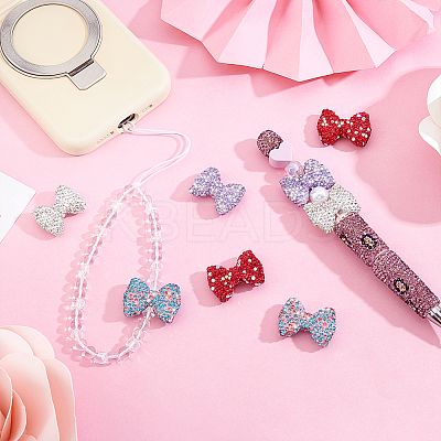 8Pcs 4 Colors Handmade Polymer Clay Rhinestone Beads CLAY-PH0002-19-1