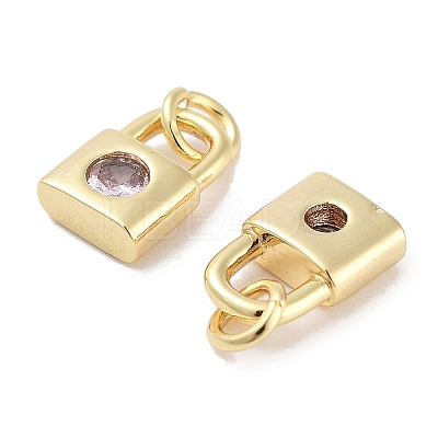 Brass Micro Pave Cubic Zirconia Charms KK-C051-13G-03-1