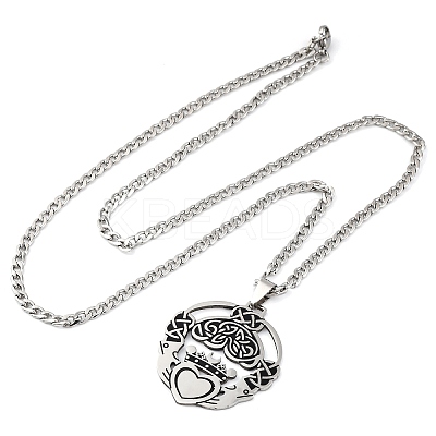201 Stainless Steel Pendant Necklaces LS-NJEW-C066-12P-1