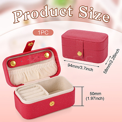 1Pc PU Imitation Leather Jewelry Box LBOX-TA0001-01D-1