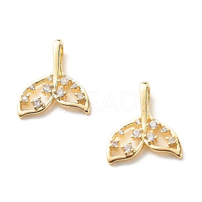 Eco-Friendly Brass Clear Micro Pave Cubic Zirconia Pendants X-KK-G405-02G-RS-1