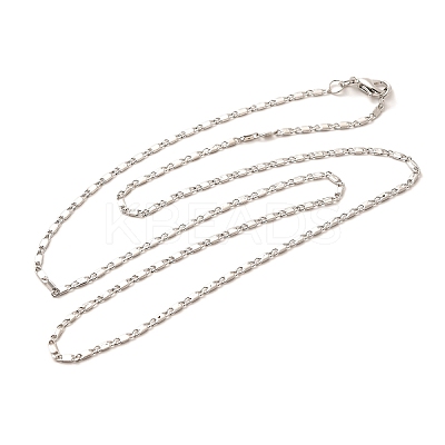 1.5mm Rack Plating Brass Oval Link Chain Necklaces for Women Men MAK-L044-25P-1