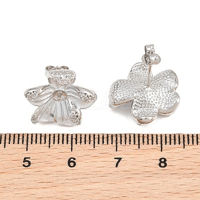 Brass Micro Pave Cubic Zirconia Stud Earring Findings CU-CBAA5EE-04P-04-1