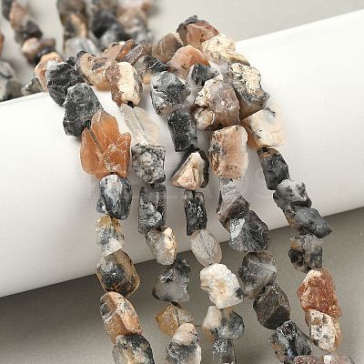 Raw Rough Natural African Black Opal Beads Strands G-M453-D02-1