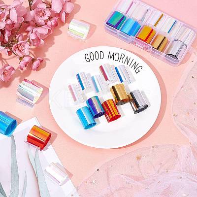 10 Color PET Paper Nail Care Decoration DIY-CP0003-68-1