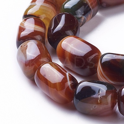 Natural Dyed Striped Agate/Banded Agate Beads Strands G-G775-B-07-1