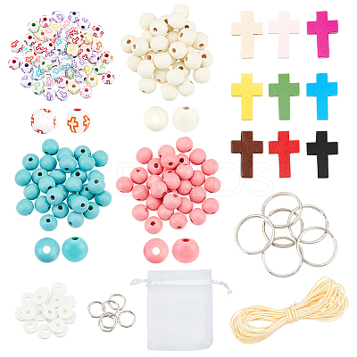 DIY Cross Keychain Bracelet Making Kit for Wallet Car Key DIY-AR0002-73-1