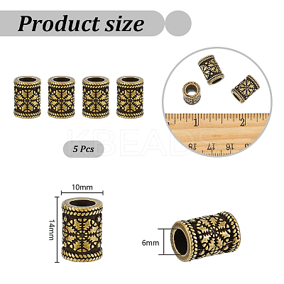 5Pcs 304 Stainless Steel European Beads STAS-UN0059-69-1