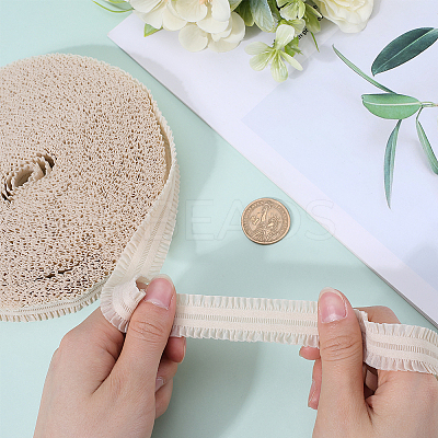 20 Yards Ruffled Nylon Elastic Lace Trim EW-WH0018-02A-1