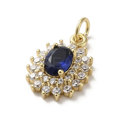 Brass Micro Pave Cubic Zirconia Pendants KK-E092-29G-03-1