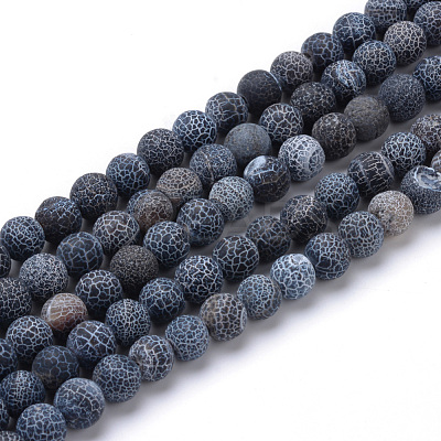 Natural & Dyed Crackle Agate Bead Strands G-T056-10mm-01-1