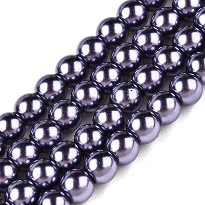 Baking Paint Pearlized Glass Pearl Round Bead Strands HY-Q003-10mm-73-1