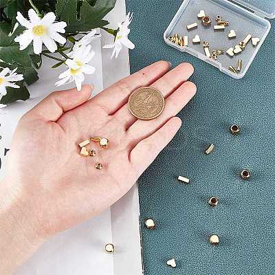 40Pcs 5 Style Brass Bead Caps & Beads KK-CA0001-61G-1