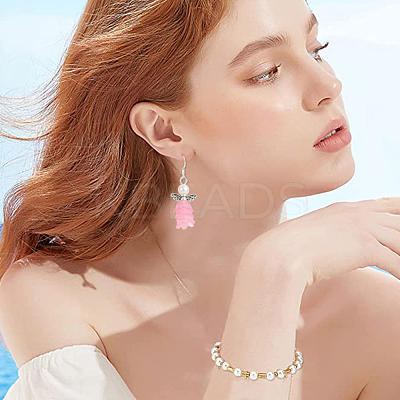 50Pcs 5 Colors ABS Plastic Imitation Pearl & Acrylic Pendant PALLOY-JF03939-1