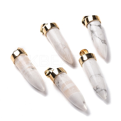 Natural & Synthetic Mixed Gemstone Pointed Pendants G-C023-12-1