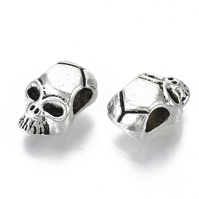 Tibetan Style Alloy European Beads TIBEB-N005-14AS-RS-1