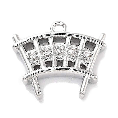 Brass Micro Pave Cubic Zirconia Charms KK-M102-54P-1