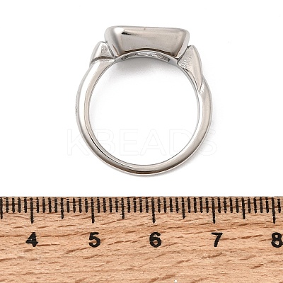 304 Stainless Steel Pave Single Cubic Zirconia Finger Rings for Women RJEW-K316-05P-1