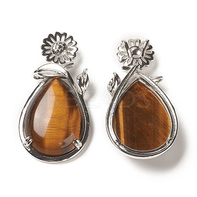Natural Tiger Eye Pendants G-A031-02P-07-1