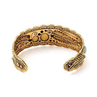 Tibetan Style Alloy Cuff Bangles LS-BJEW-Q769-02AG-1