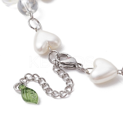 304 Stainless Steel Acrylic Charm Bracelets for Women BJEW-JB11583-1
