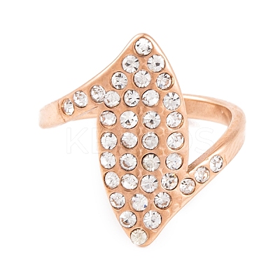 304 Stainless Steel Horse Eye Finger Ring for Women RJEW-C086-27-RG-1