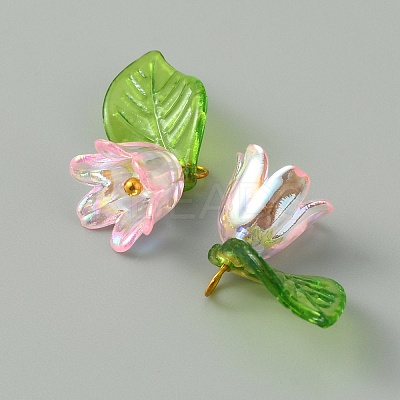 Acrylic & Plastic Pendants OACR-WH0032-09G-08-1
