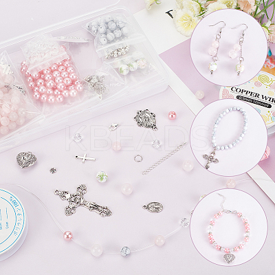 DIY Rosary Bracelet Necklace Making Kit DIY-AR0002-77-1