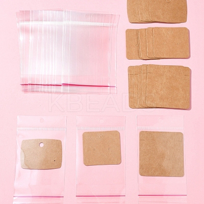 24Pcs 3 Styles Blank Kraft Paper Earring Display Cards CDIS-FS0001-10-1