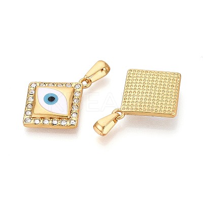 304 Stainless Steel Rhinestone & Enamel Pendants STAS-T072-84A-G-1