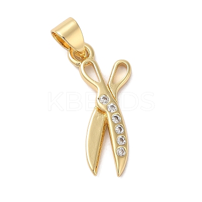 Rack Plating Brass & Cubic Zirconia Pendants KK-L216-066G-1