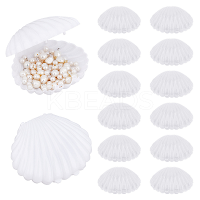 Shell Shape Plastic Candy Storage Box AJEW-WH0472-90C-1