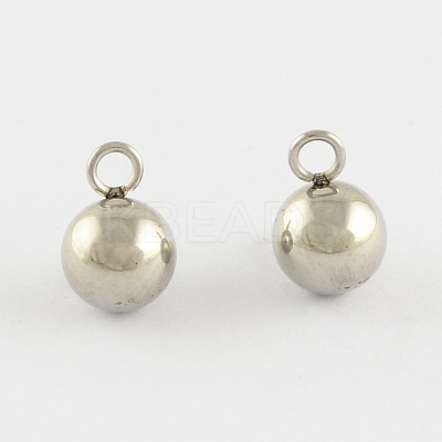 Tarnish Resistant 201 Stainless Steel 3D Ball Round Charms Pendants STAS-Q171-08-1
