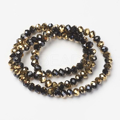 Electroplate Opaque Glass Beads Strands EGLA-A034-P4mm-O01-1