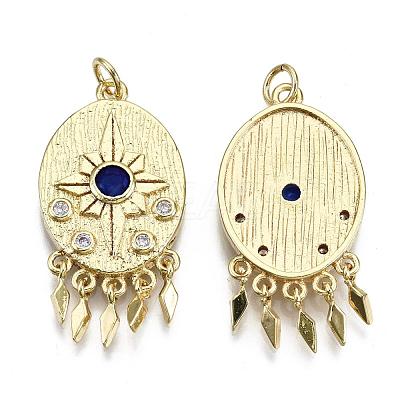 Brass Micro Pave Colorful Cubic Zirconia Pendants ZIRC-S067-097-NF-1