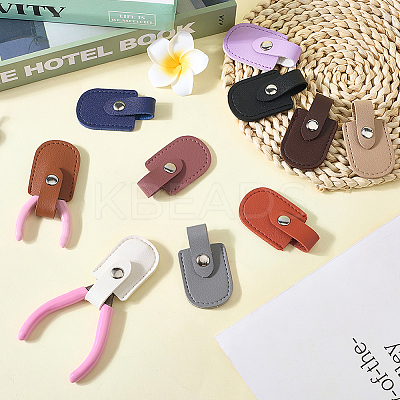 10Pcs 10 Colors Arch Shaped Imitation Leather Nail Clipper Cases DIY-CL0002-28A-1