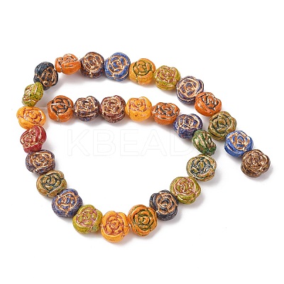 Painted Glass Beads Strands GLAA-B037-12C-12C-1