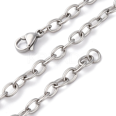 201 Stainless Steel Cable Chain Necklaces NJEW-Q013-12C-P-1