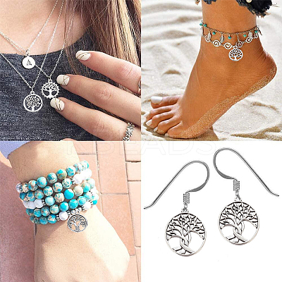 90Pcs 9 Style Tibetan Style Alloy Pendants TIBEP-SC0001-97-1