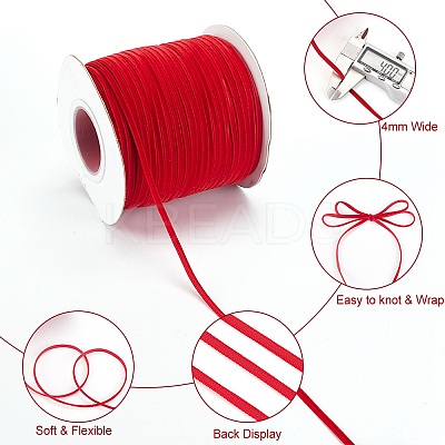 Polyester Velvet Ribbon for Gift Packing and Festival Decoration SRIB-M001-4mm-260-1